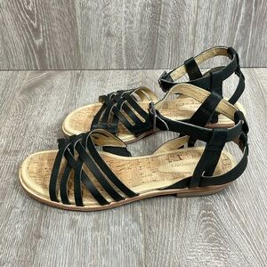 Timberland Earthkeepers Katama Black Leather Ankle Strap Sandals 8.5